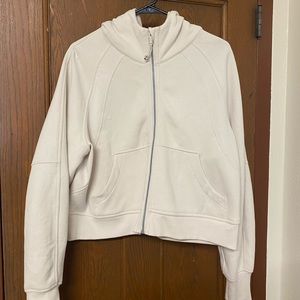 lululemon white opal oversized full zip scuba size M/L